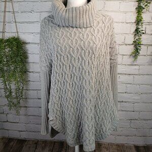 IF IT WERE ME WOMENS GRAY CABLE KNIT COWL NECK GRAY SWEATER, SIZE MED